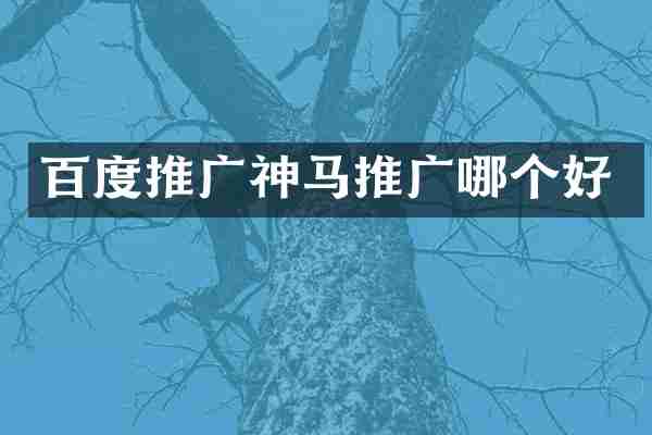 百度推广神马推广哪个好