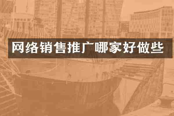 网络销售推广哪家好做些