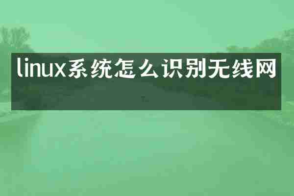 linux系统怎么识别无线网卡