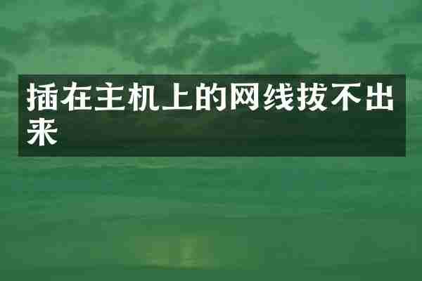 插在主机上的网线拔不出来
