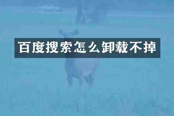 百度搜索怎么卸载不掉
