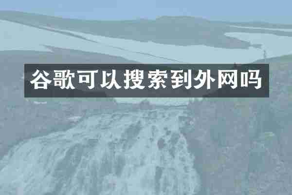 谷歌可以搜索到外网吗