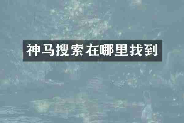 神马搜索在哪里找到