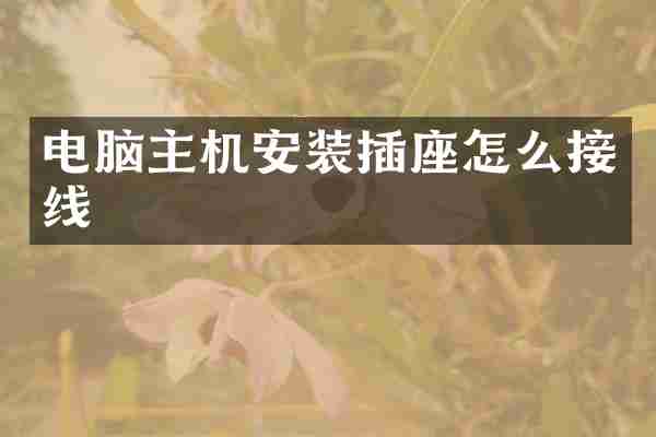 电脑主机安装插座怎么接线