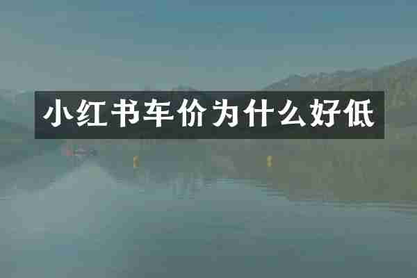小红书车价为什么好低