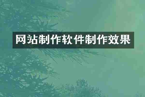网站制作软件制作效果
