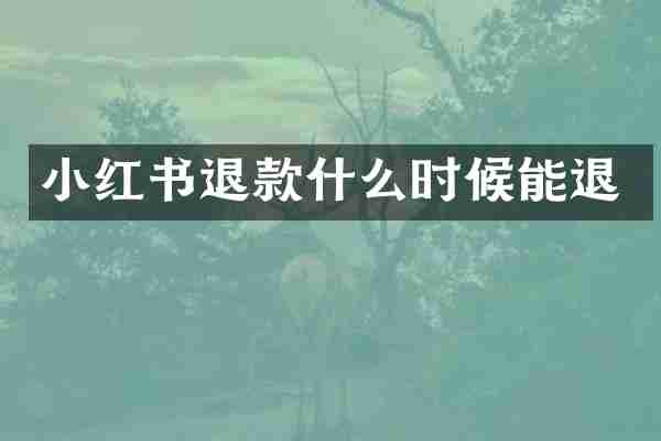小红书退款什么时候能退