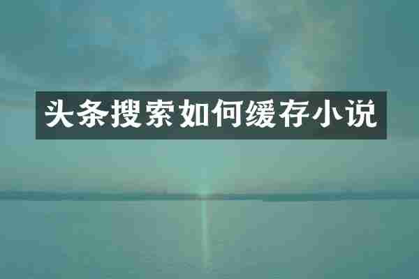 头条搜索如何缓存小说