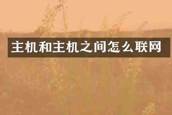主机和主机之间怎么联网