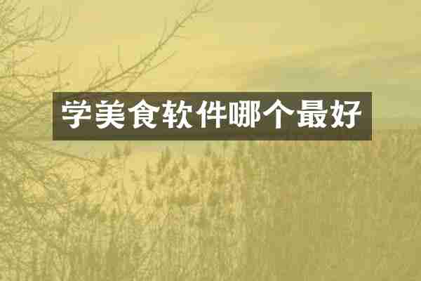 学美食软件哪个最好