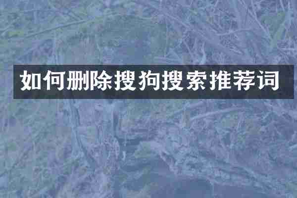 如何删除搜狗搜索推荐词