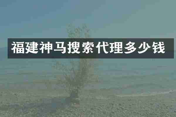 福建神马搜索代理多少钱