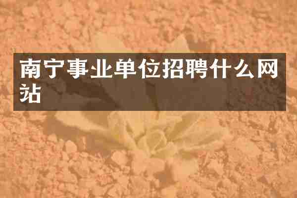 南宁事业单位招聘什么网站