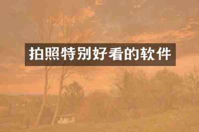 拍照特别好看的软件