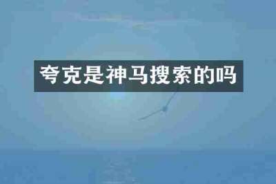 夸克是神马搜索的吗