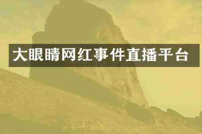 大眼睛网红事件直播平台
