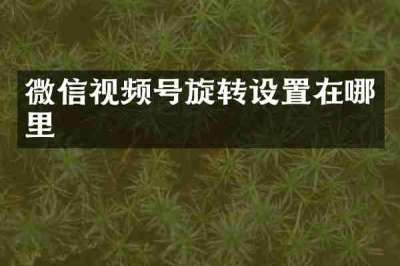 微信视频号旋转设置在哪里