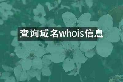 查询域名whois信息