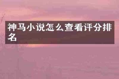 神马小说怎么查看评分排名