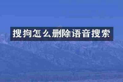 搜狗怎么删除语音搜索