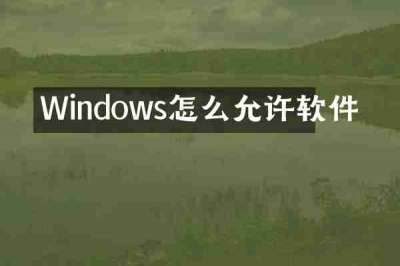 Windows怎么允许软件