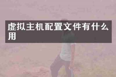 虚拟主机配置文件有什么用