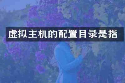 虚拟主机的配置目录是指