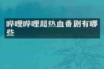 哔哩哔哩超热血番剧有哪些