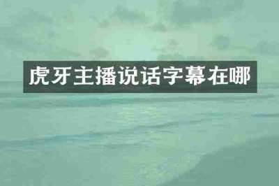 虎牙主播说话字幕在哪