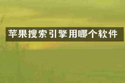 苹果搜索引擎用哪个软件