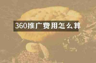360推广费用怎么算