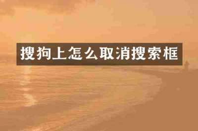 搜狗上怎么取消搜索框