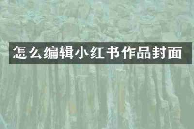 怎么编辑小红书作品封面