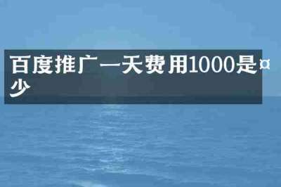 百度推广一天费用1000是多少