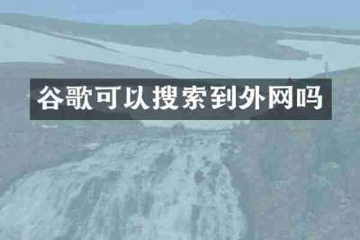 谷歌可以搜索到外网吗