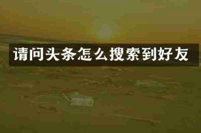 请问头条怎么搜索到好友