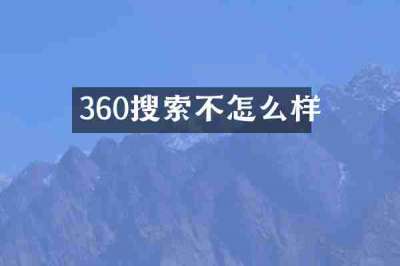 360搜索不怎么样