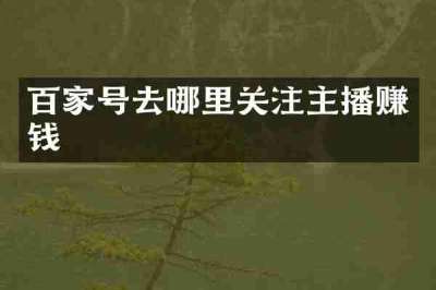 百家号去哪里关注主播赚钱