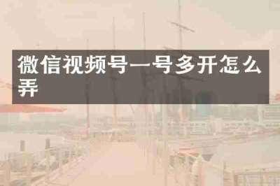 微信视频号一号多开怎么弄