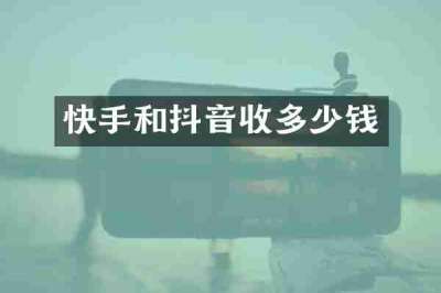 快手和抖音收多少钱