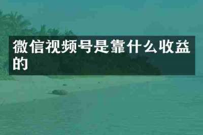 微信视频号是靠什么收益的