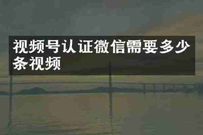 视频号认证微信需要多少条视频
