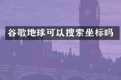 谷歌地球可以搜索坐标吗