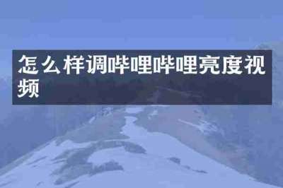 怎么样调哔哩哔哩亮度视频