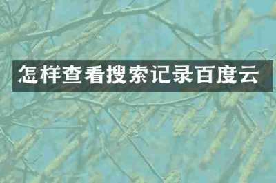 怎样查看搜索记录百度云