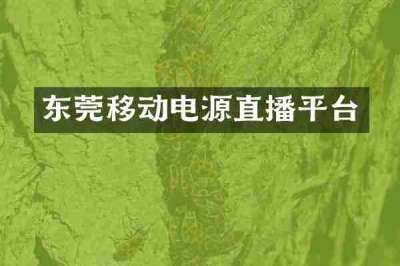 东莞移动电源直播平台