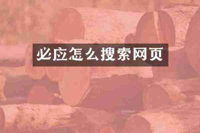 必应怎么搜索网页