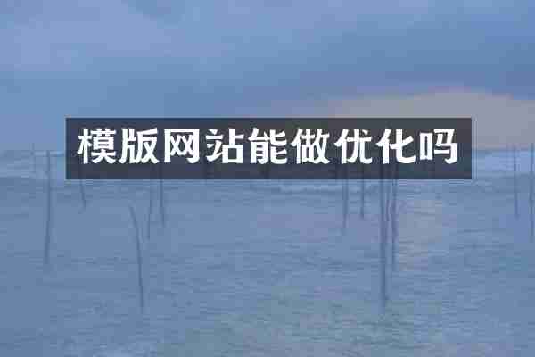 模版网站能做优化吗