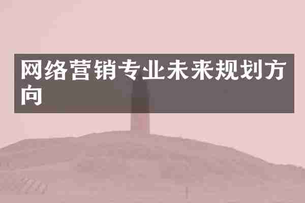网络营销专业未来规划方向