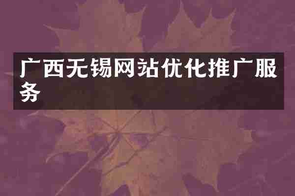 广西无锡网站优化推广服务